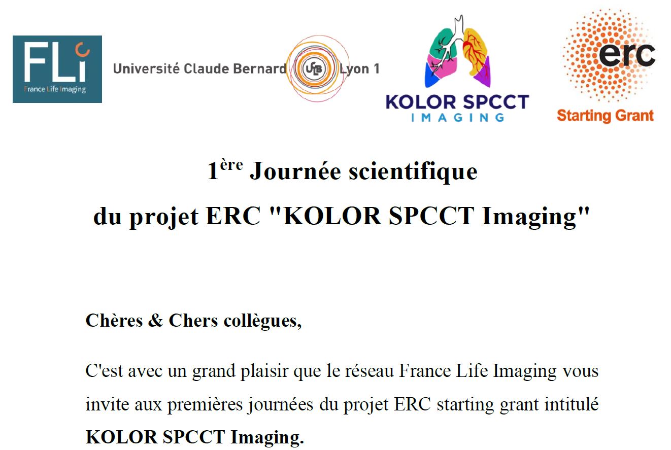 1ère Journée scientifique du projet ERC "KOLOR SPCCT Imaging"